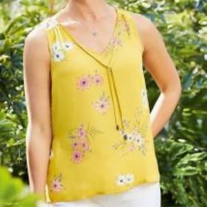 NWT Maurices Yellow Floral Tank Top Size Large